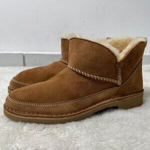 UGG Women's Brown Tan Melrose Ankle Suede Boot Slip On Shoes Size 8.5